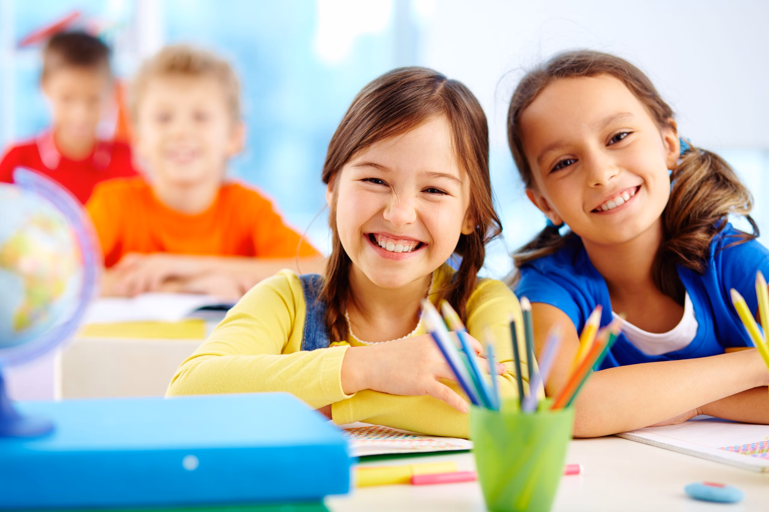 Kids practicing writing